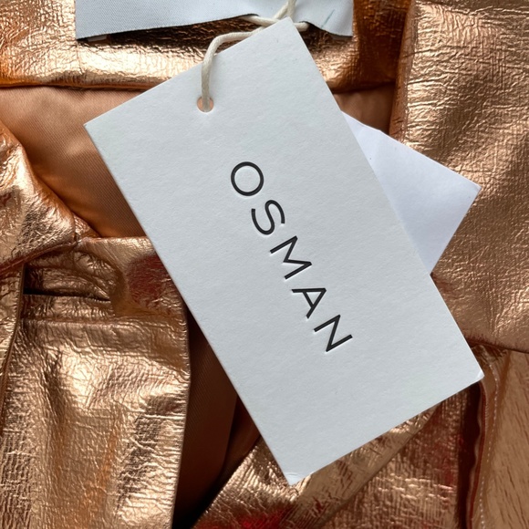 OSMAN FRALIA METALLIC ROSE GOLD TRENCH COAT NWT!! - Picture 10 of 10